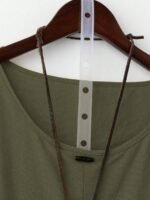 Elorivane Plus Size Women's Rust Orange 100% Cotton Linen Long Sleeve Blouse, Asymmetrical Hem Smart Casual Top for Summer Vacation, Business & Wedding Occasions - Image 10