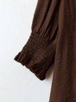 Elorivane Plus Size Women's Bohemian Linen Blend Blouse, 3/4 Sleeve Ruffle Collar Elegant Casual Daily Wear Top - Image 13