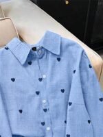 Elorivane Plus Size Women's Woven Shirt, Simple Casual Autumn Top for Daily Commute - Image 6