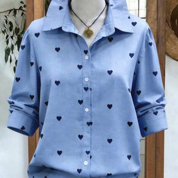 Elorivane Plus Size Women's Woven Shirt, Simple Casual Autumn Top for Daily Commute