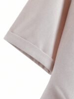 Elorivane Plus Size Solid Round Neck Button Casual Shirt - Image 3