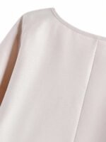 Elorivane Plus Size Solid Round Neck Button Casual Shirt - Image 4