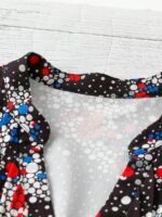 Elorivane Plus Size Women's Brown Polka Dot V-Neck Flutter Sleeve Ruched Blouse, Retro Boho Chic Sweet Summer Beach Casual Top - Image 7