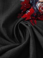 Elorivane Plus Size Women's Grey Star Stripe Flag Embroidered Blouse, 1960s American Western Vintage Floral V-Neck Ruffle Sleeve Loose Patriotic Summer Casual Top - Image 14
