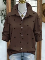 Elorivane Plus Size Women's Woven Shirt, Simple Casual Autumn Top for Daily Commute - Image 17