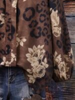 Elorivane Plus Size Women's Floral Print Long Sleeve Top, Casual Daily Wear Blouse - Image 3