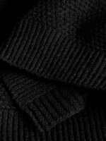 Elorivane Plus Size Women's Black Solid Color Round Neck Knitted Cardigan, Loose Drop Shoulder Long Sleeve Single-Breasted Sweater Jacket with Pocket, Baggy Casual Daily Top - Image 8